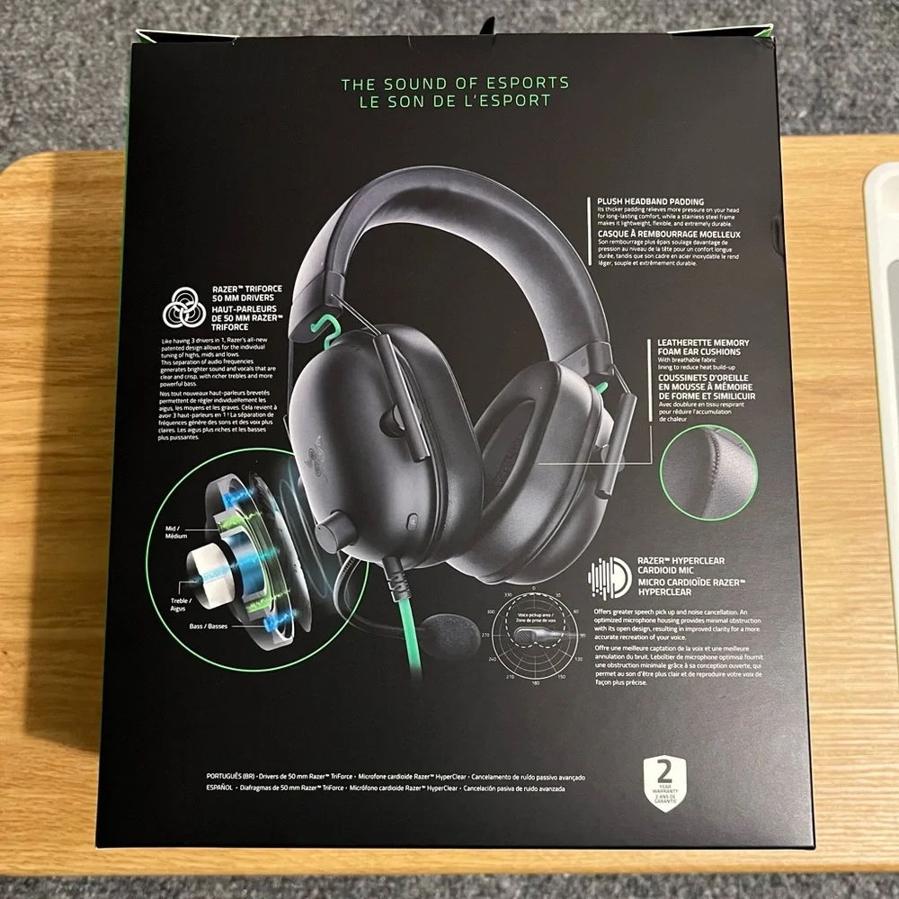 Razer Blackshark V2 X Wired Gaming Headset - Black